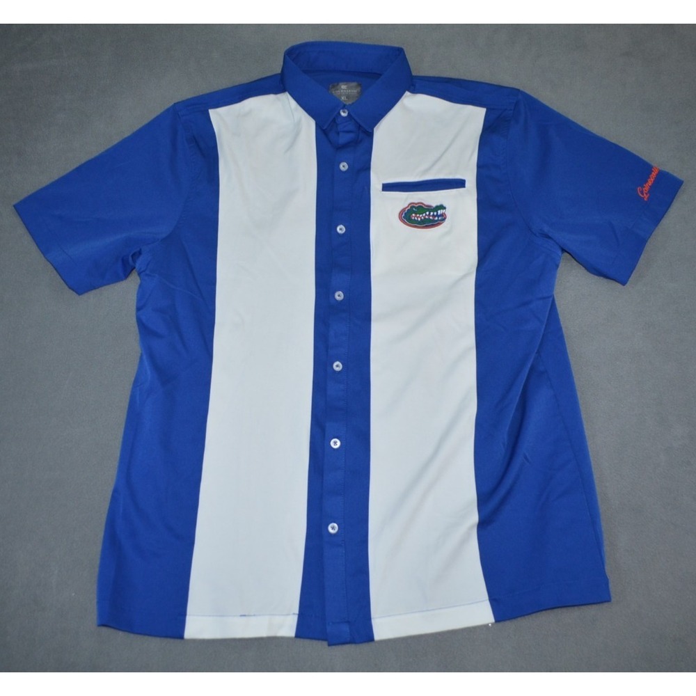 Men's Colosseum Royal Florida Gators Strike Bowling Button-Up Shirt XL